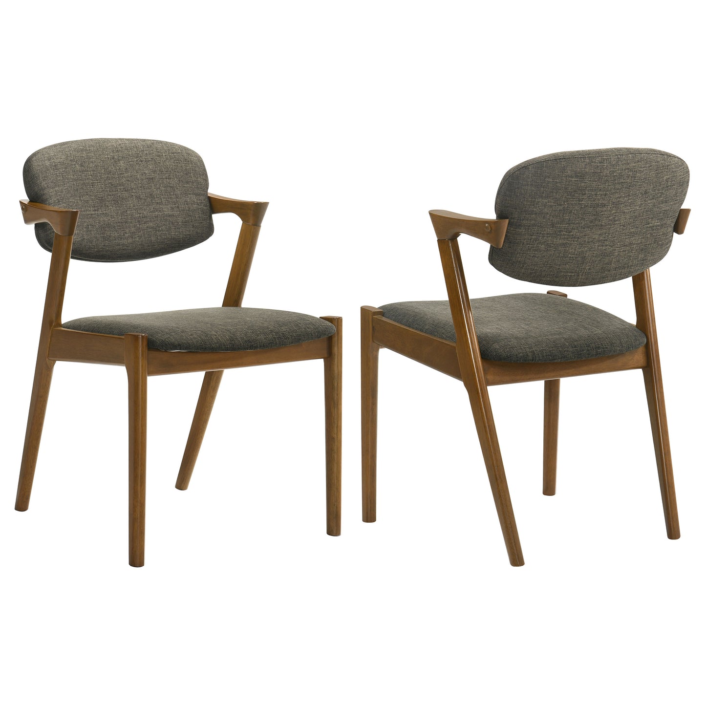 Malone Padded Wood Dining Arm Chair Dark Walnut (Set of 2)