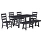 Newport 6-piece Rectangular Trestle Dining Table Set Black