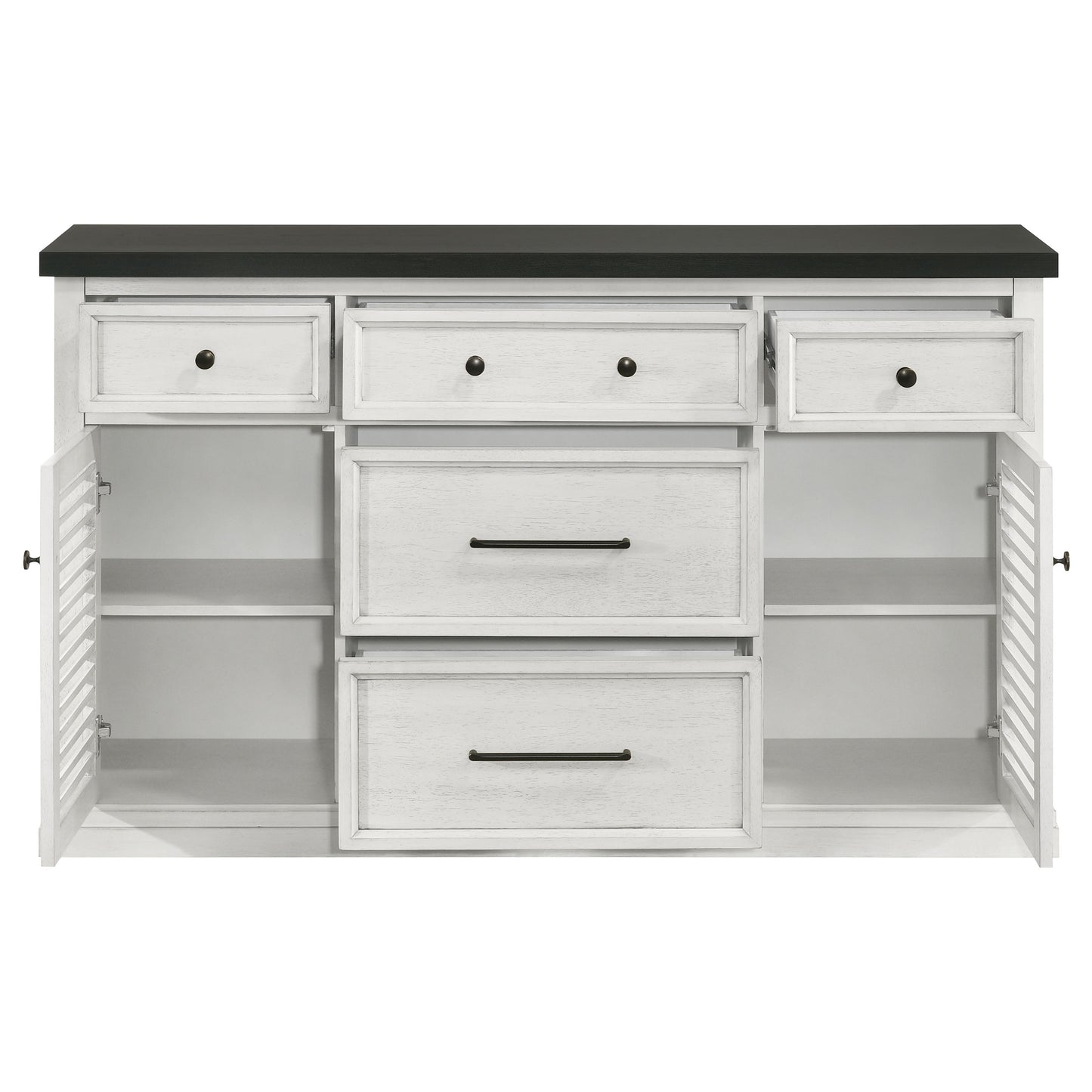 Aventine 5-drawer Sideboard Buffet Cabinet Vintage White