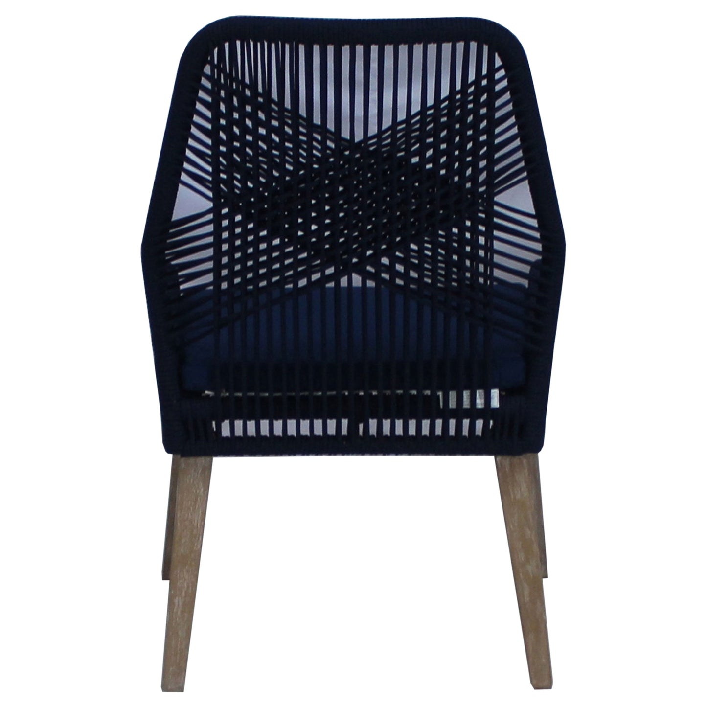 Nakia Woven Rope Dining Side Chairs Dark Navy (Set of 2)