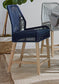 Nakia Woven Rope Counter Chair with Cushion Navy (Set of 2)