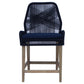 Nakia Woven Rope Counter Chair with Cushion Navy (Set of 2)