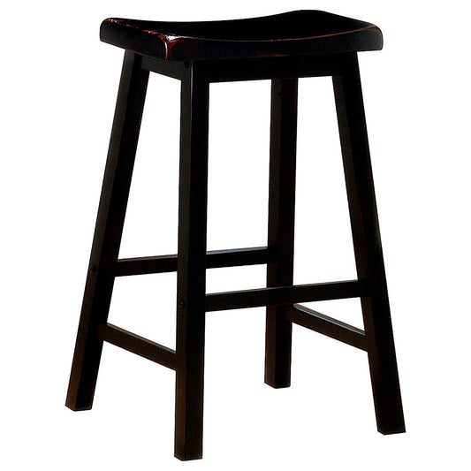 Durant Wood Backless Bar Stool Black (Set of 2)