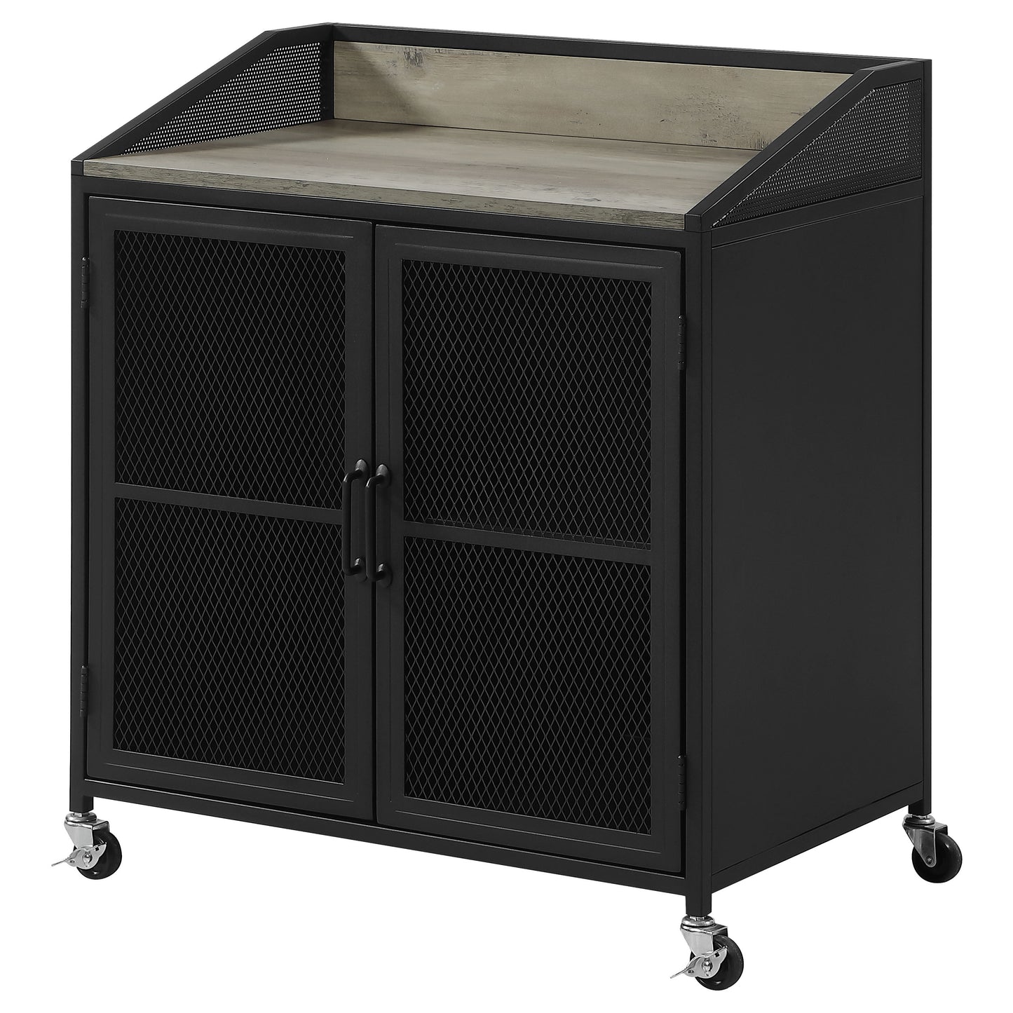 Arlette 2-door Mobile Home Bar Wine Cabinet Sandy Black