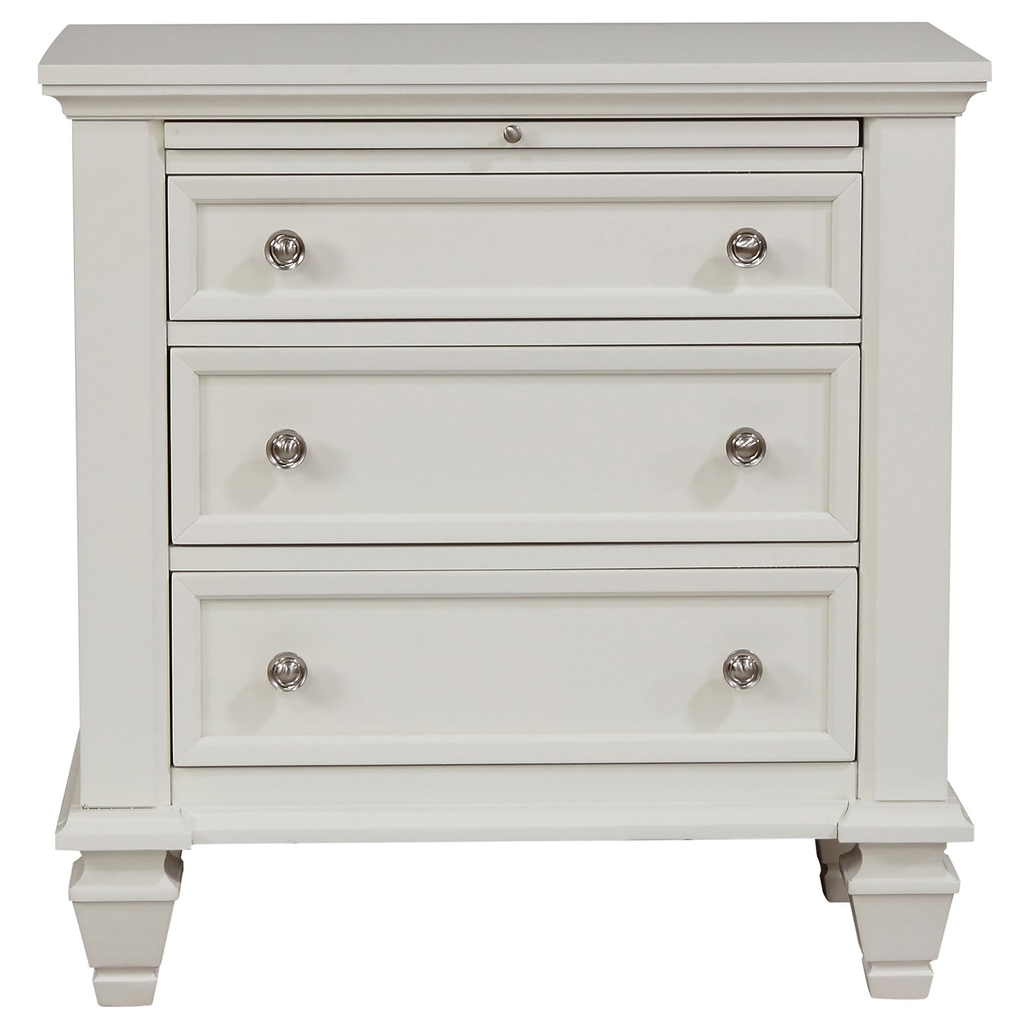 Sandy Beach 3-drawer Nightstand Cream White