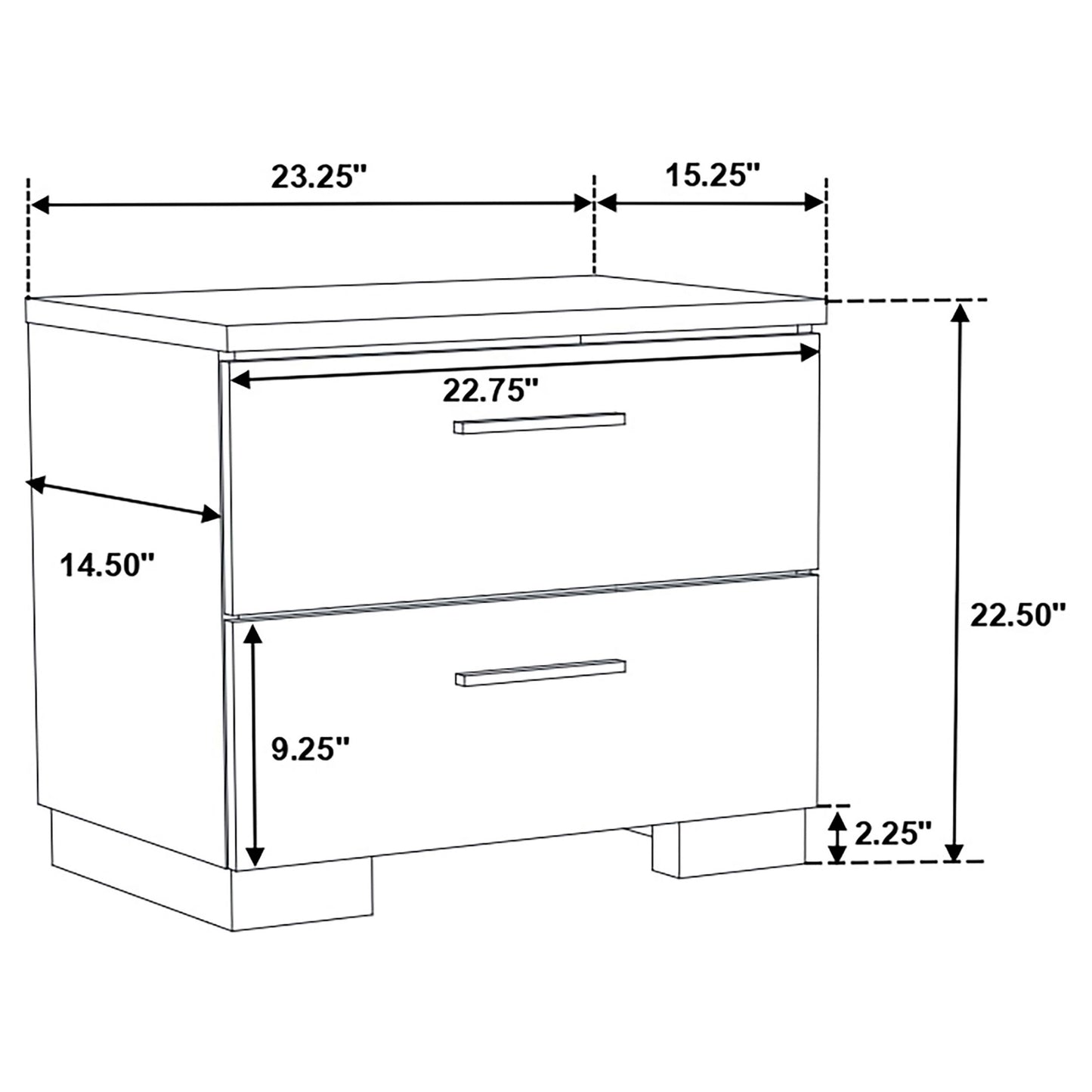 Felicity 5-piece Eastern King Bedroom Set White High Gloss