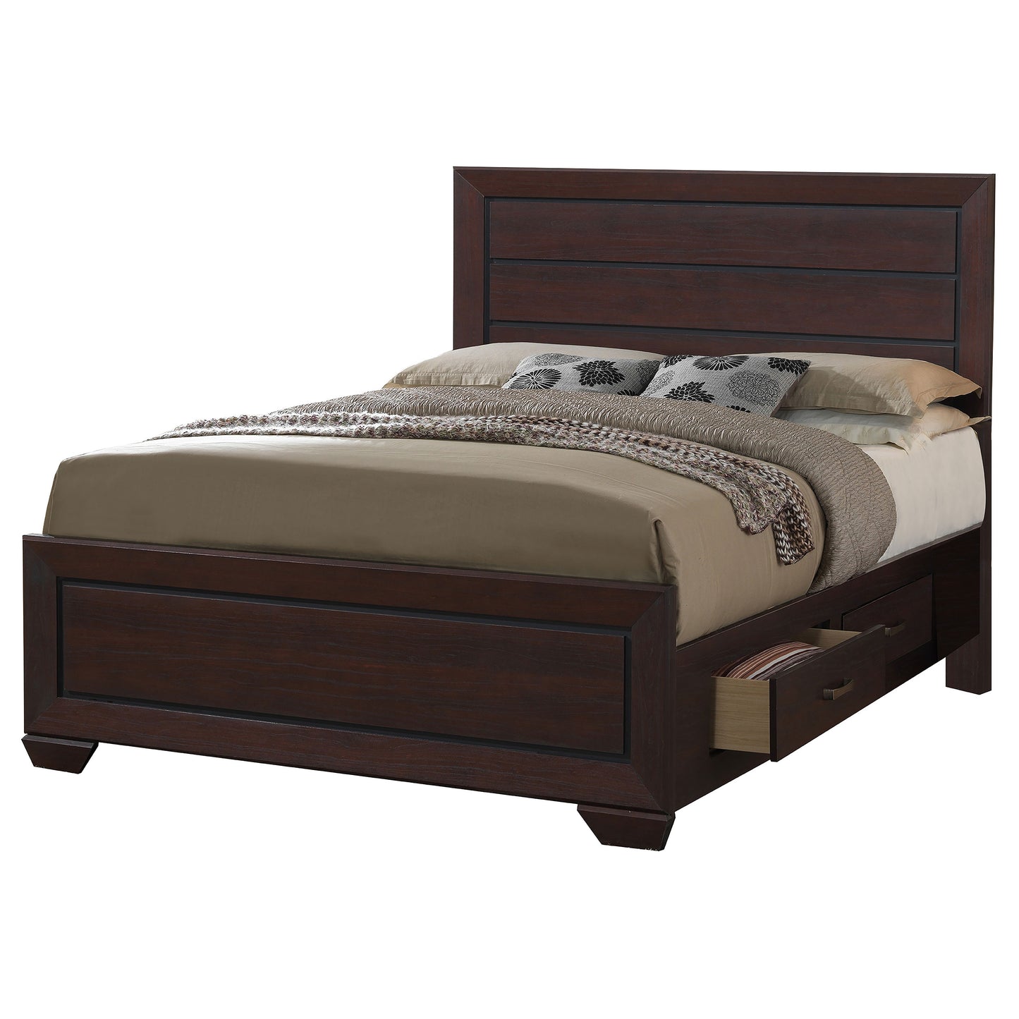 Kauffman 4-piece Eastern King Bedroom Set Dark Cocoa