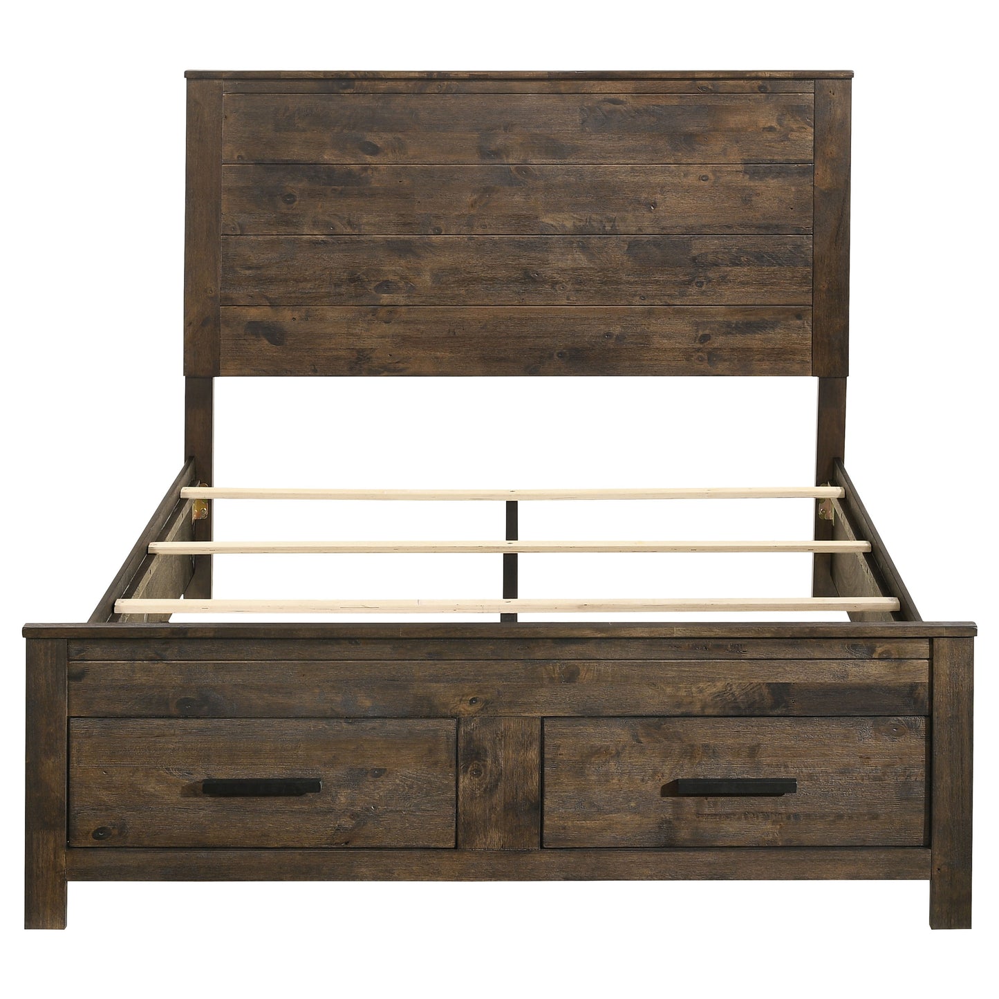 Woodmont California King Storage Bed Rustic Golden Brown