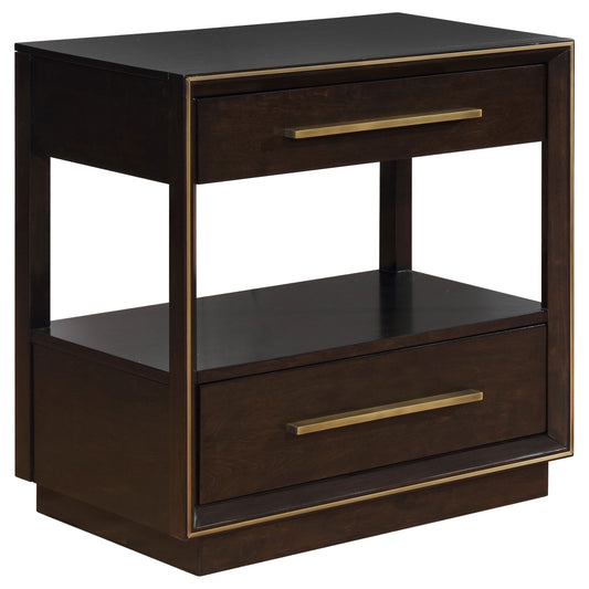 Durango 2-drawer Nightstand Smoked Peppercorn