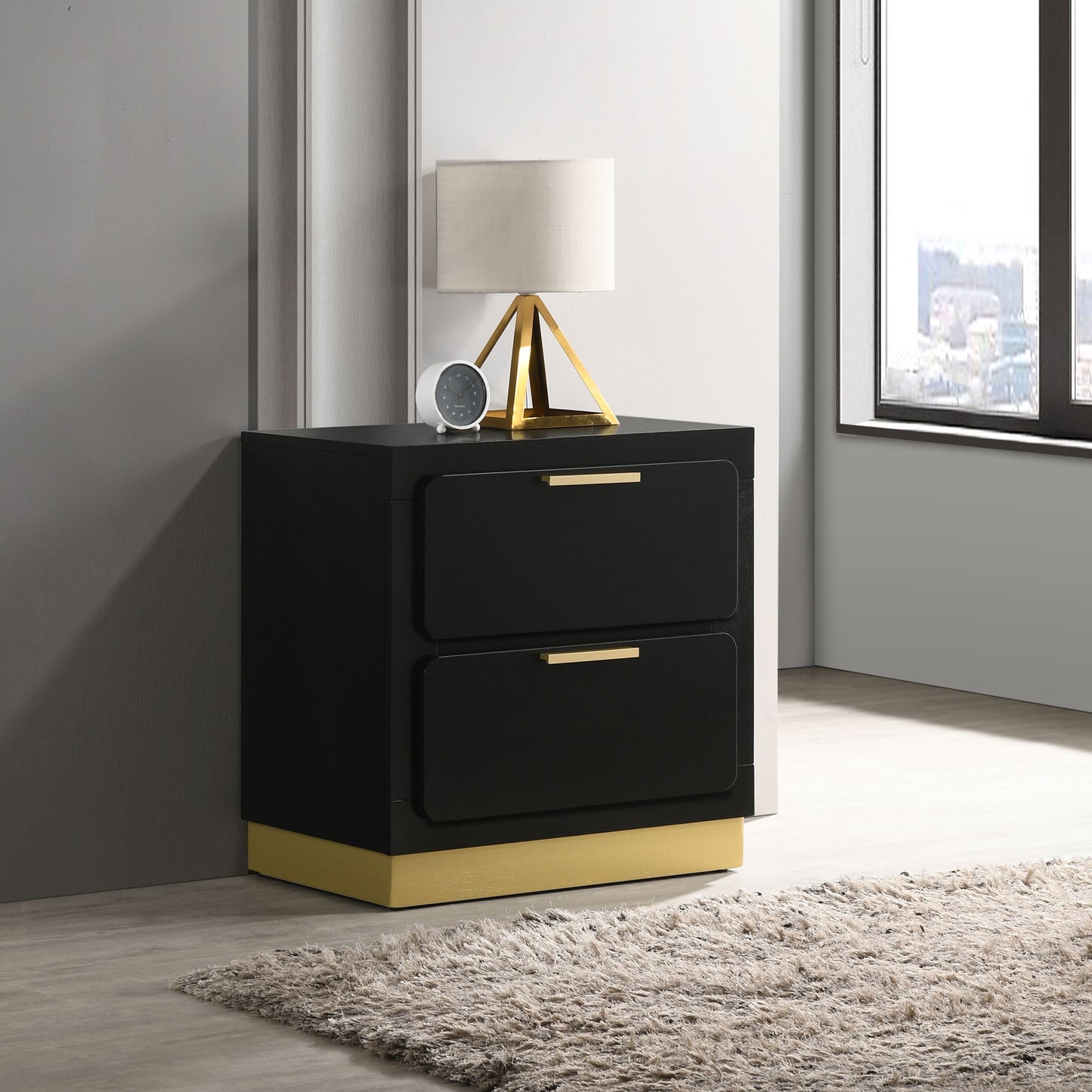 Caraway 2-drawer Nightstand Black