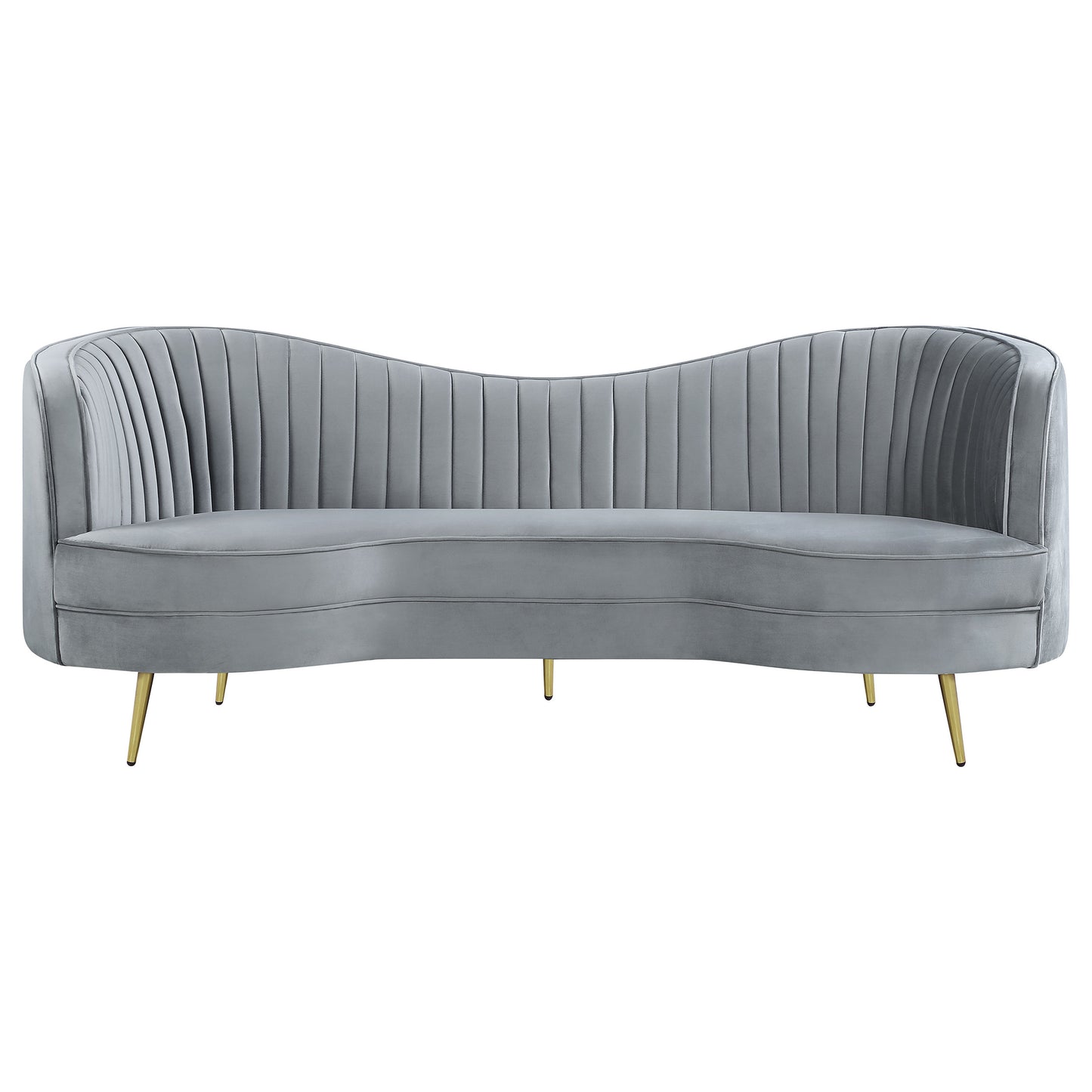 Sophia Upholstered Channel Tufted Sofa Grey