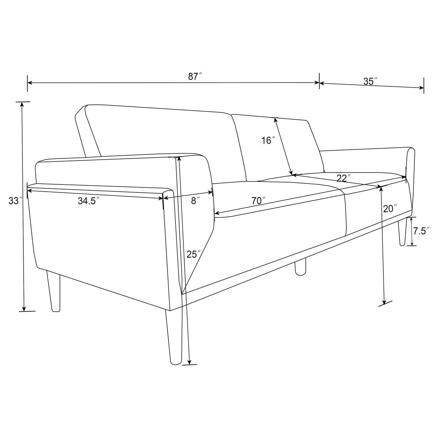 Rilynn 3-piece Upholstered Track Arm Sofa Set Grey