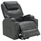 Sanger Upholstered Power Lift Massage Recliner Charcoal Grey