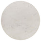 Aldis Round Marble Top Side End Table White and Natural