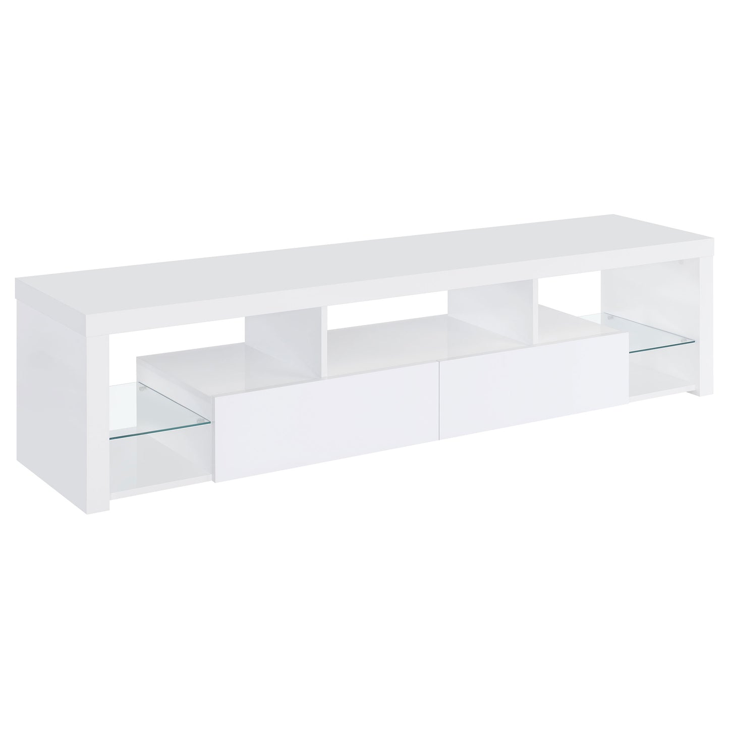 Jude 2-drawer Engineered Wood 71" TV Stand High Gloss White