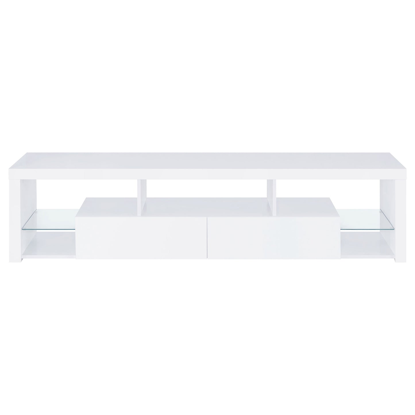 Jude 2-drawer Engineered Wood 71" TV Stand High Gloss White