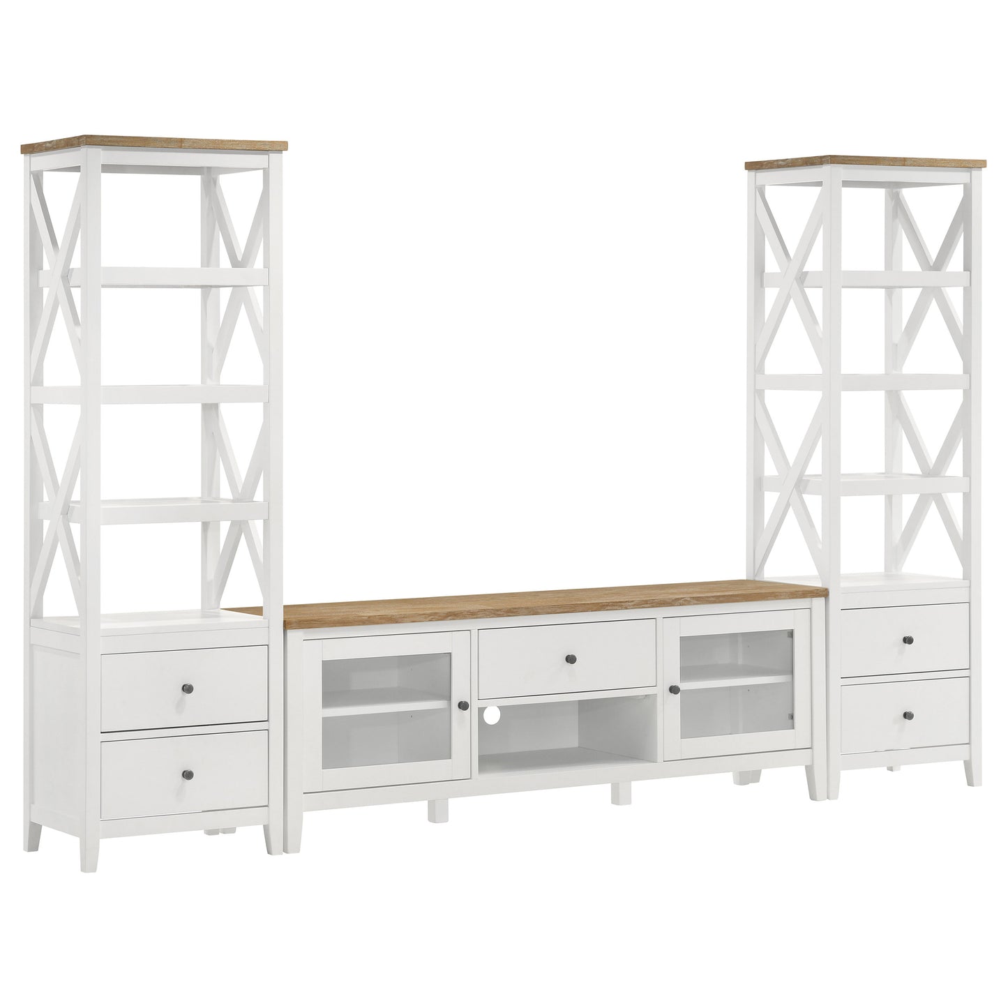 Hollis 3-piece 67" TV Stand Entertainment Center White