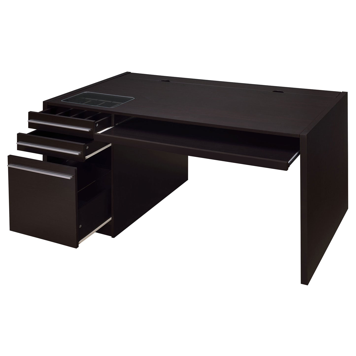 Halston 60-inch 3-drawer Office Computer Desk Cappuccino