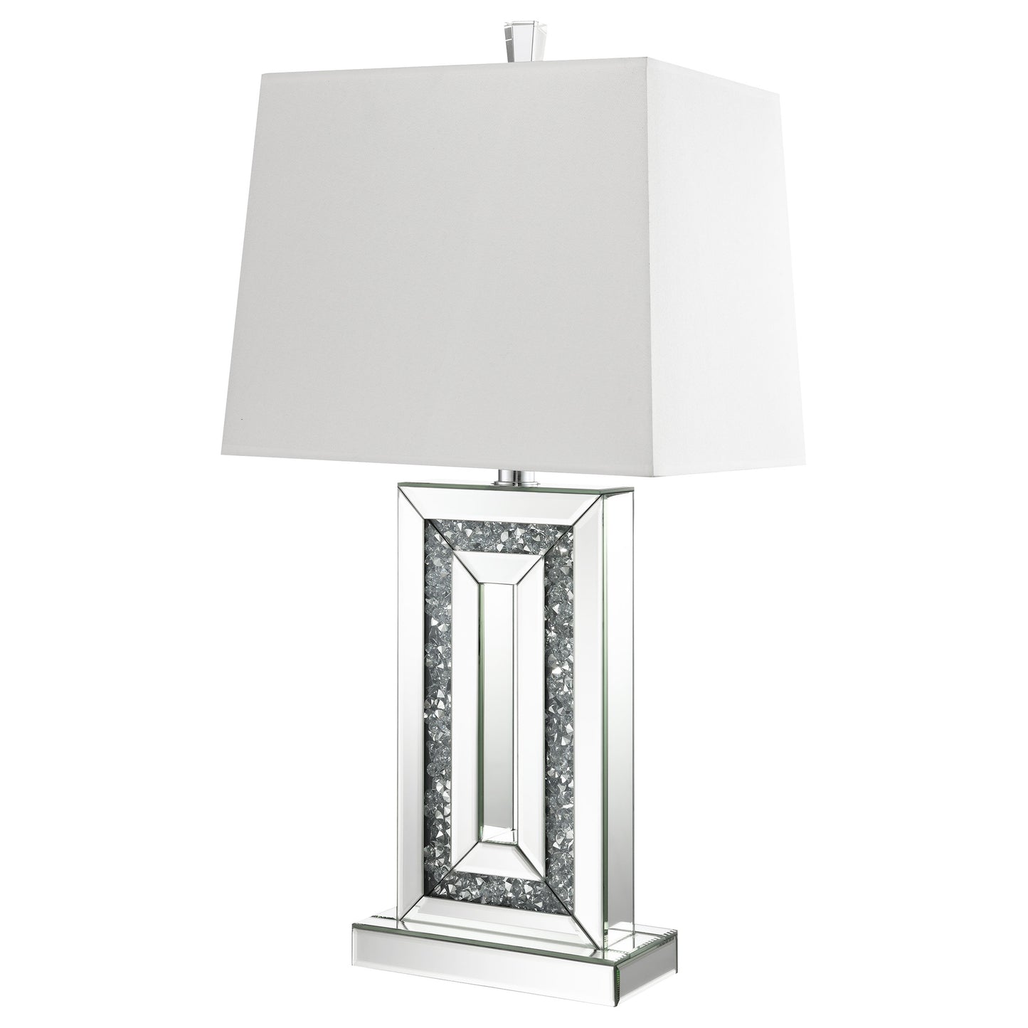 Ayelet 30-inch Tapered Shade Mirrored Table Lamp Silver