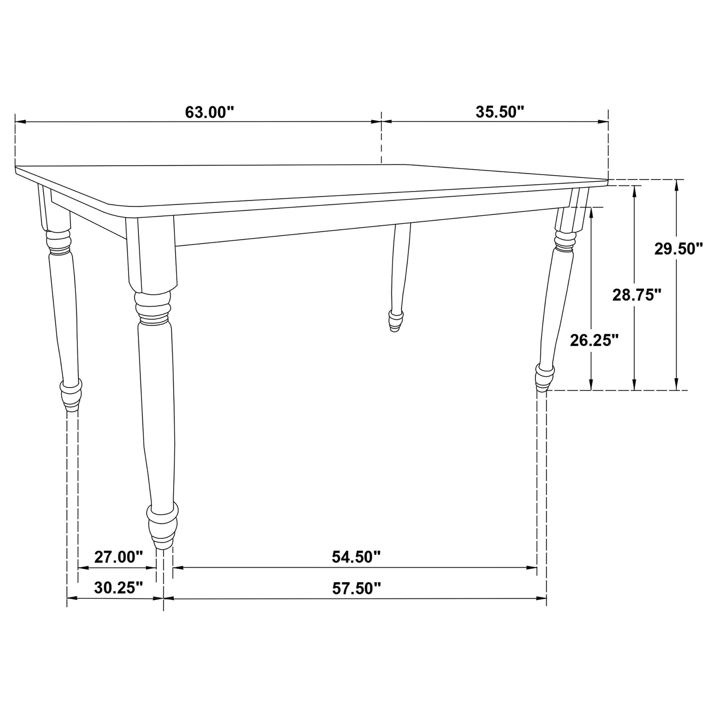 Hollyoak Rectangular 63-inch Wood Dining Table Walnut