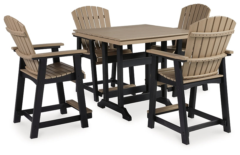 Fairen Trail Outdoor Counter Height Dining Table and 4 Barstools