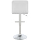 Lenny Upholstered Adjustable Bar Stool White (Set of 2)