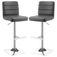 Bianca Upholstered Adjustable Bar Stool Grey (Set of 2)