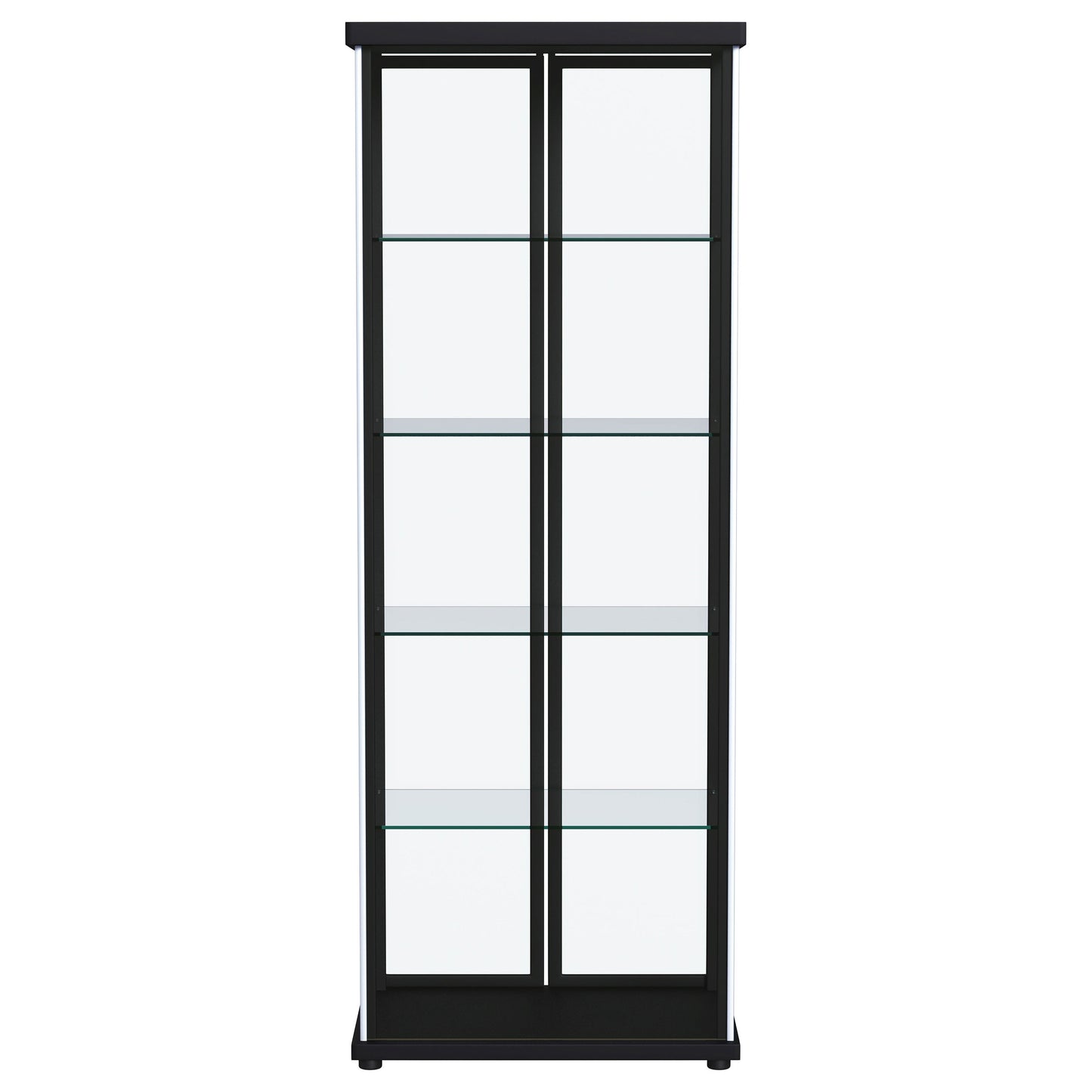 Aero 4-shelf Display Curio Cabinet with LED Lighting Black