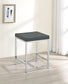 Afshan Upholstered Square Padded Vanity Stool Chrome