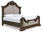 Maylee King Upholstered Bed with Mirrored Dresser