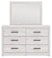 Cayboni Twin Panel Bed with Mirrored Dresser