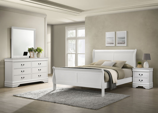 Louis Philippe 4-piece Full Bedroom Set White