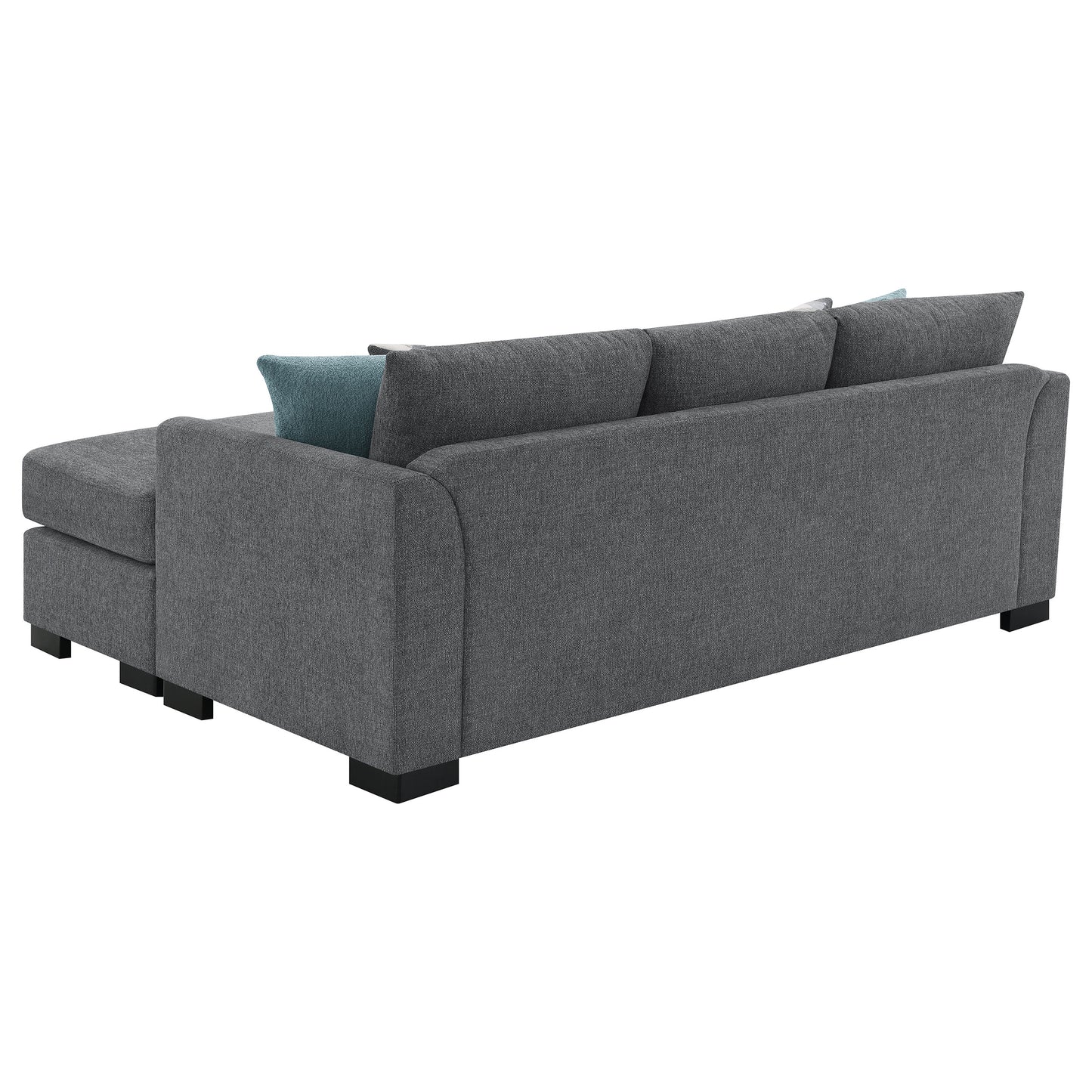 Storey Upholstered Sleeper Sectional Chaise Sofa Grey