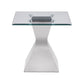 Jenny Glass Top Stainless Steel Side End Table Chrome