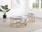 Elise Round Mirror Top Stainless Steel Coffee Table Gold