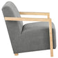 Diego Upholstered Accent Arm Chair with Wood Arms Grey