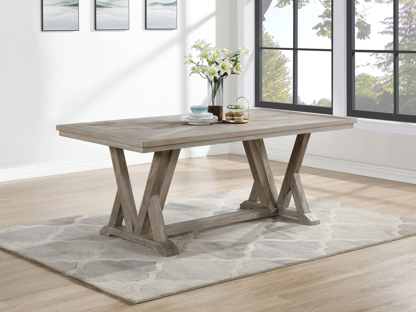 Cornelia Rectangular 82-inch Dining Table Coastal Grey