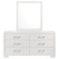 Jessica 6-drawer Dresser with Mirror Cream White