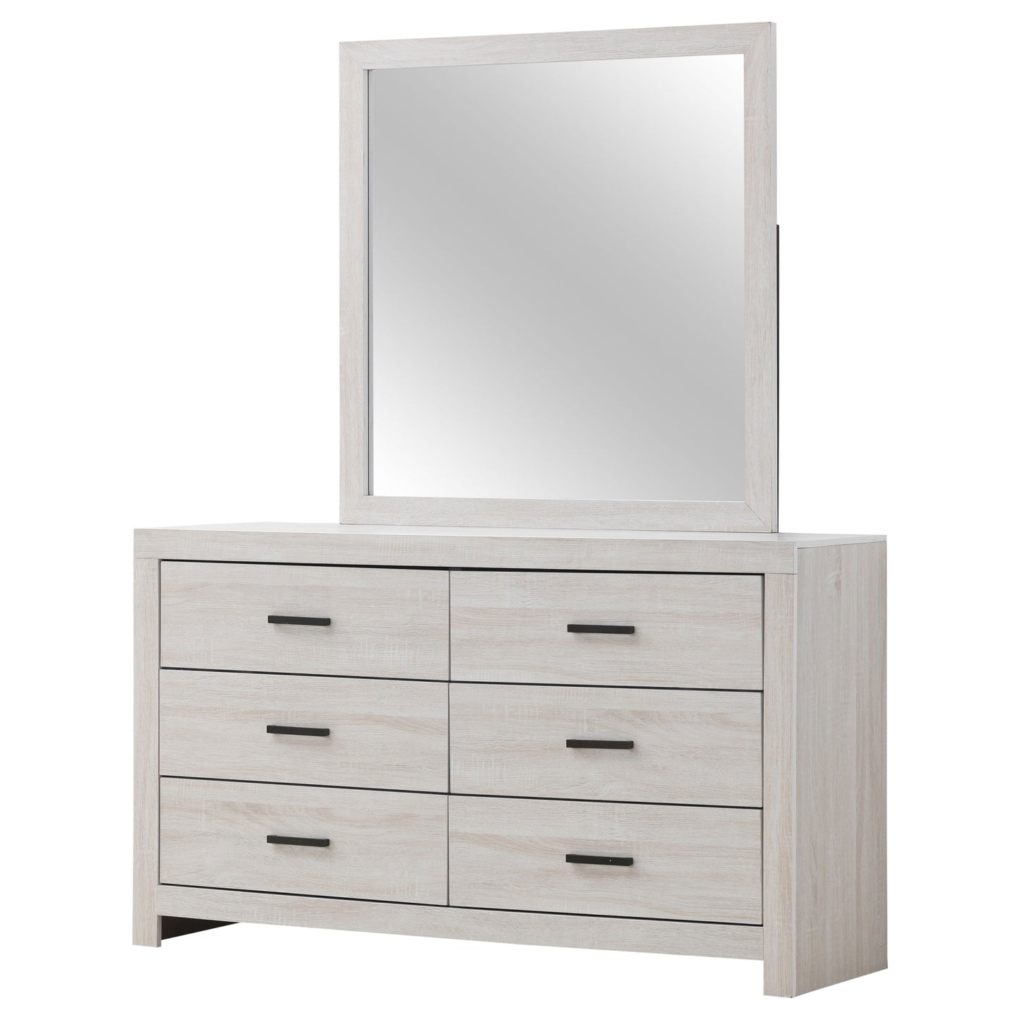 Brantford 6-drawer Dresser with Mirror Coastal White