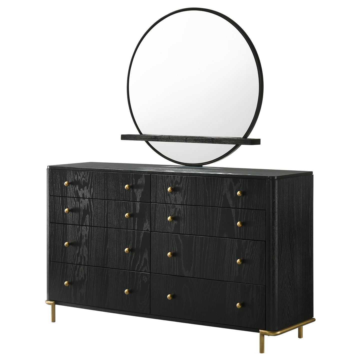 Arini 8-drawer Dresser with Mirror Black