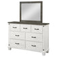 Lilith 7-drawer Dresser with Mirror Distressed White