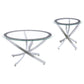 Brooke 2-piece Round Coffee and End Table Set Chrome