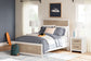 Charbitt Full Panel Bed with Mirrored Dresser and 2 Nightstands