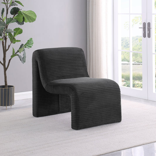 Drayton Upholstered Curved Armless Accent Chair Black
