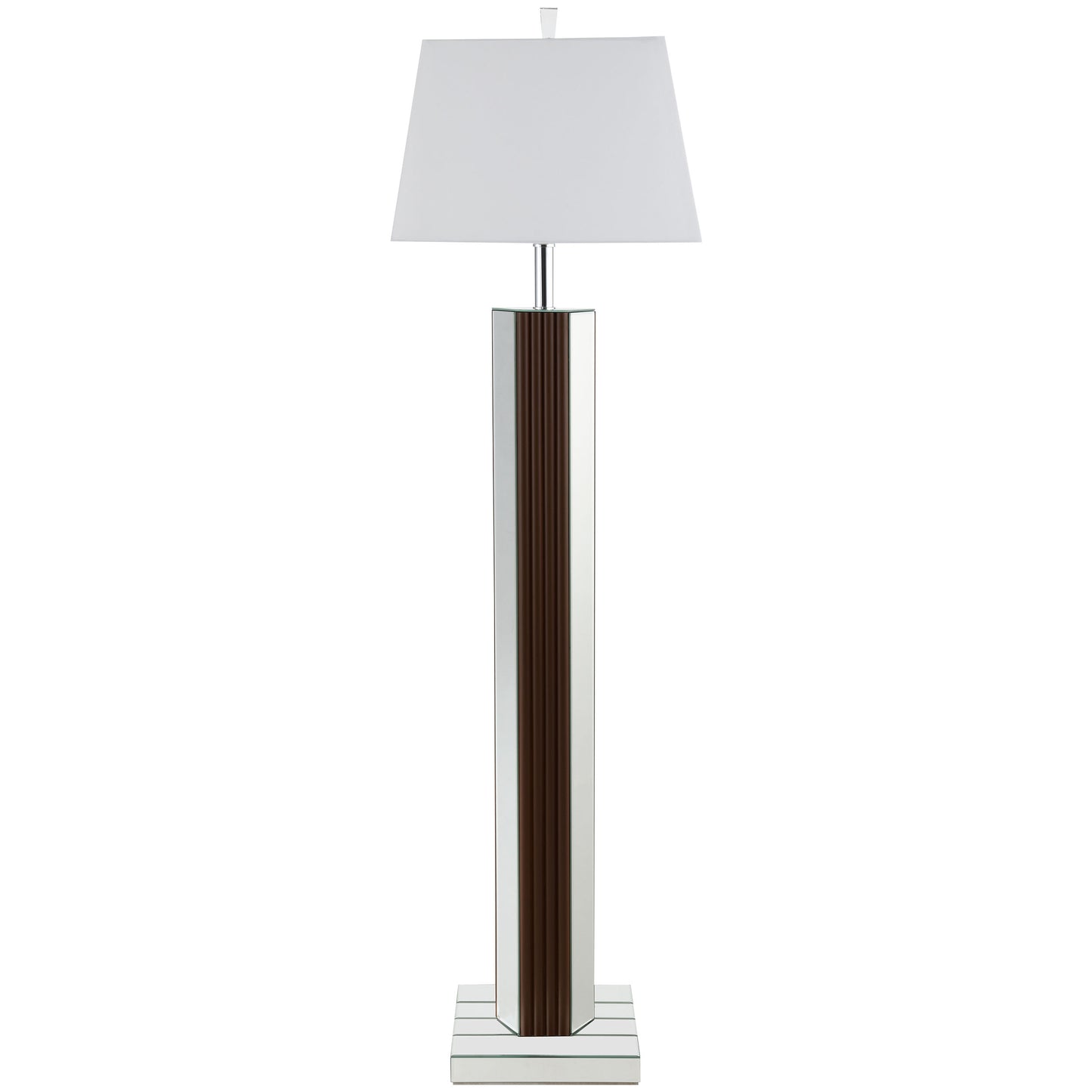 Elena 67-inch Square Tapered Mirrored Floor Lamp Brown