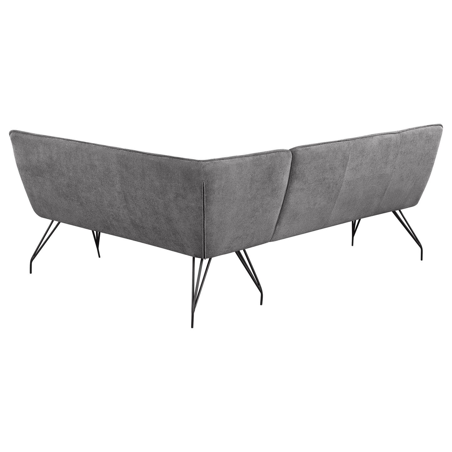 Dodson Fabric Upholstered L-Shaped Nook Dining Bench Grey