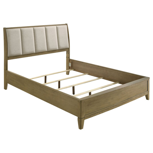 Granada Upholstered Eastern King Panel Bed Natural Pine