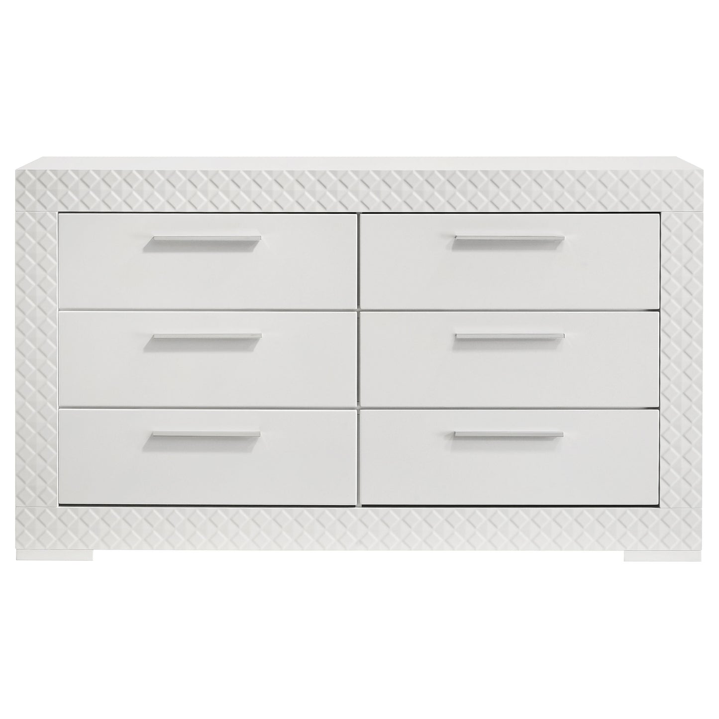 Ives 6-drawer Dresser Cabinet White High Gloss