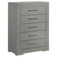 Ives 5-drawer Bedroom Chest of Drawers Grey High Gloss