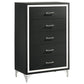 Lucia 5-drawer Bedroom Chest of Drawers Black